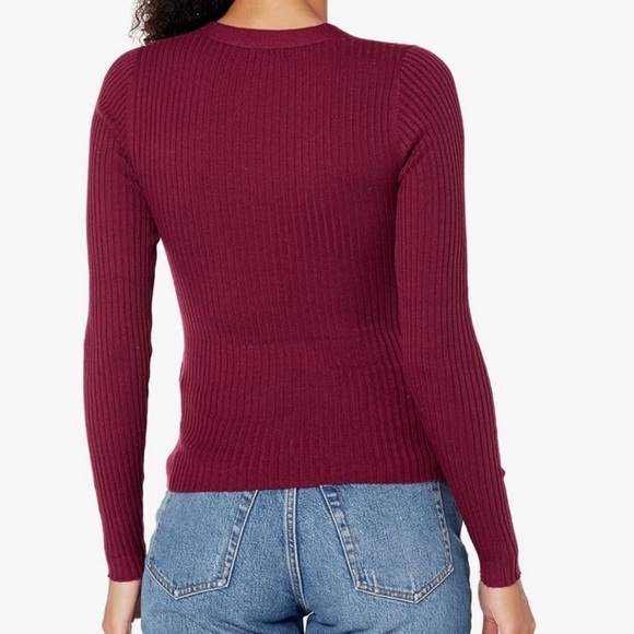 Derek Lam Collective Maroon Puff Sleeve Sweater Size L - Picture 2 of 3